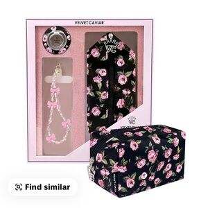 Velvet Caviar Black and Pink Rose Floral Phone Case Set